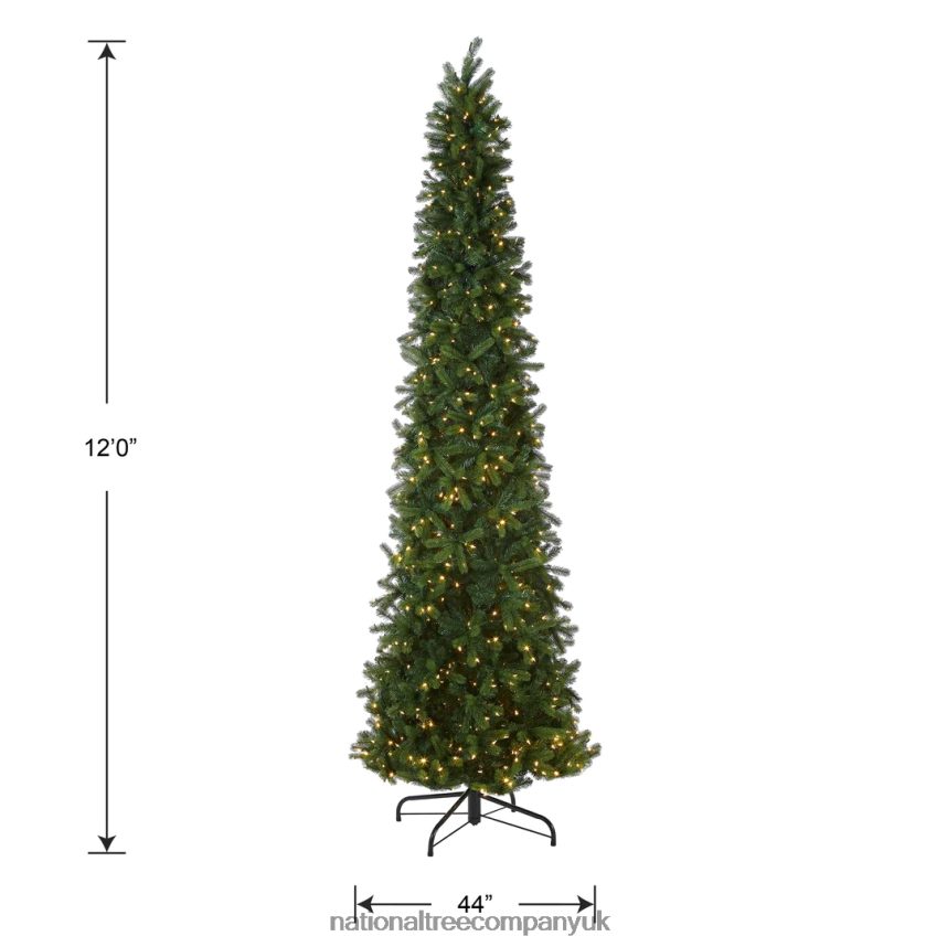 Trees | National Tree Company Pre-lit \Feel Real\ Artificial Giant Slim Downswept Christmas Tree Green Douglas Fir Dual Color LED Lights Includes PowerConnect and Stand 12 feet F2L4F7